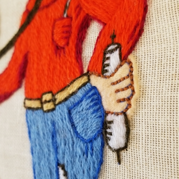 VTG 70s "My Son The Doctor" Embroidered Wall Art - Picture 6 of 16